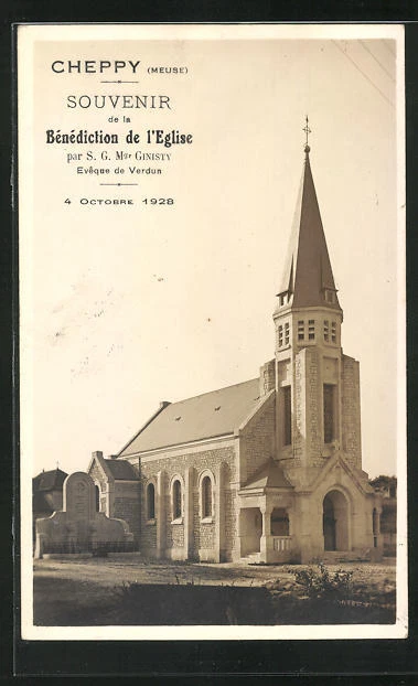 CPA Cheppy, L´Eglise, Souvenir de la Bénédiction de l´Eglise, 4 Octobre 1928
