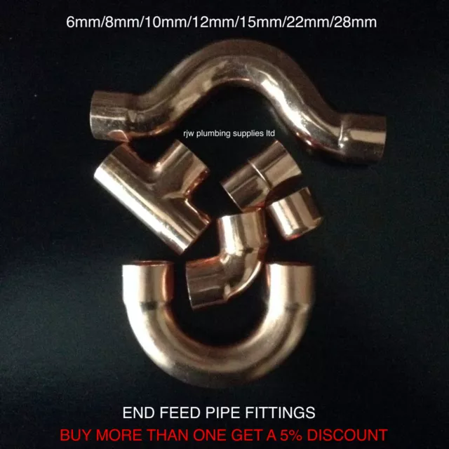 6Mm/8Mm/12Mm/10Mm/15Mm/22Mm/28Mm Copper End Feed Fittings/Plumbing Fittings