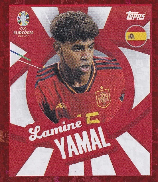 TOPPS UEFA STICKER Swiss Esp Ptw Lamine Yamal Rookie Topps Foil $84.30