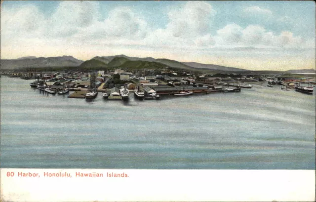 Honolulu Hawaii HI TH Harbor c1905 Private Mailing Card Vintage Postcard