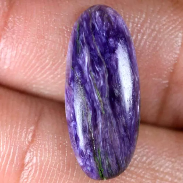 10.90 Cts 100% Natural Charoite Oval Loose Cabochon 10 x 24 mm Gemstone SE08