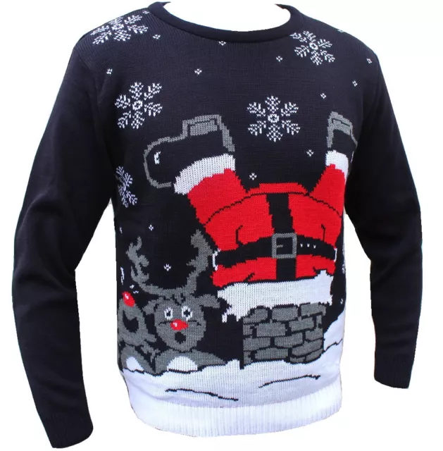 Nuovo Maglia Donna Uomo Donna Divertente Natale Felpa Babbo Natale Rétro