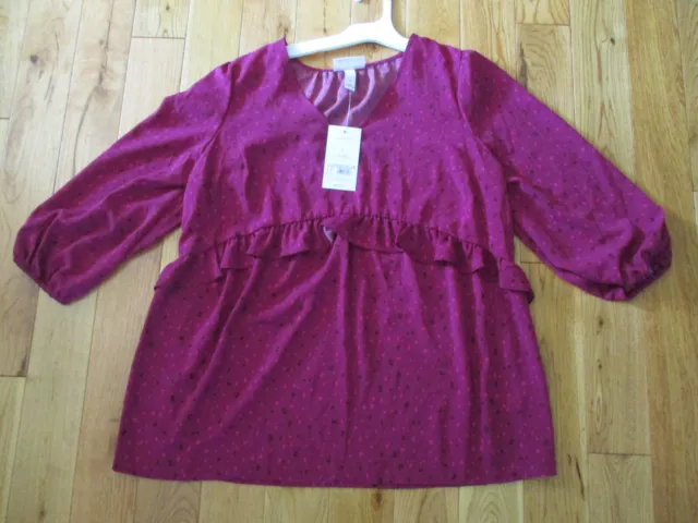 Nwt Womens Isabel Maternity Shirt Berry Print Size Xl