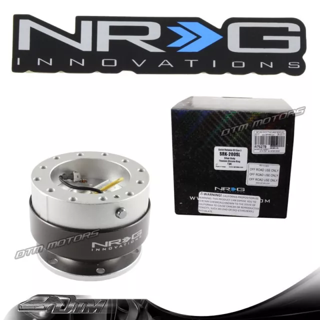NRG Gunmetal / Argenté Balle Verrou Direction Roue Gen 2.0 Rapide Adaptateur Kit