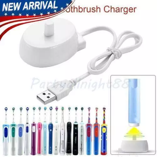 USB Plug Electric Toothbrush Charger Dock For Braun Oral B Charging White New