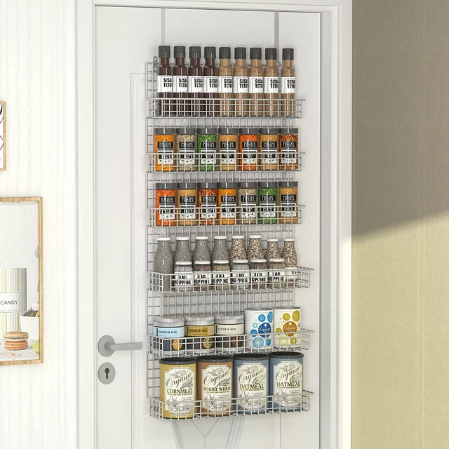Portaspezie 4 Livelli In Metallo - Organizer Da Cucina Da Banco O Da Parete, Scaffale Inclinato Per Barattoli, Pieghevole E Salvaspazio