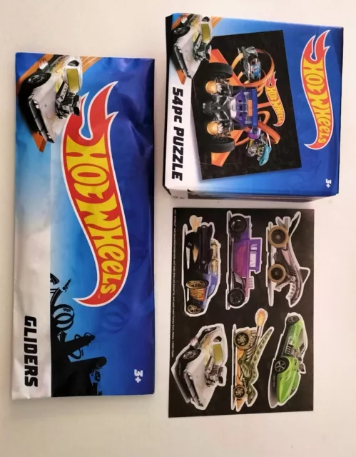 Hot Wheels Toys. Glider / Stickers / 54 Piece  Puzzle. NEW FACTORY SEALED 2