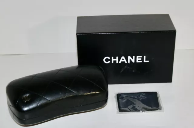 CHANEL eyeglass sunglass case only with box and wipe cloth