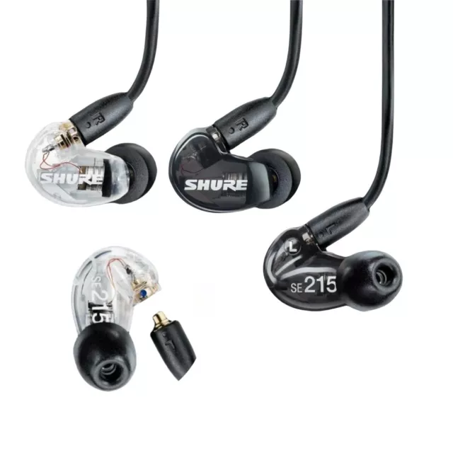 Shure SE215 In-Ear Clear Black In-Ear Professional Sound Isolating Headphones US