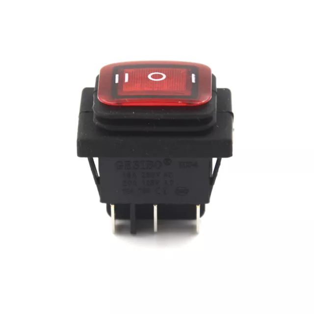 Rosso 3 Posizioni 6 Pin DC 12V Impermeabile Auto Barca Rocker LED Blocco*/t