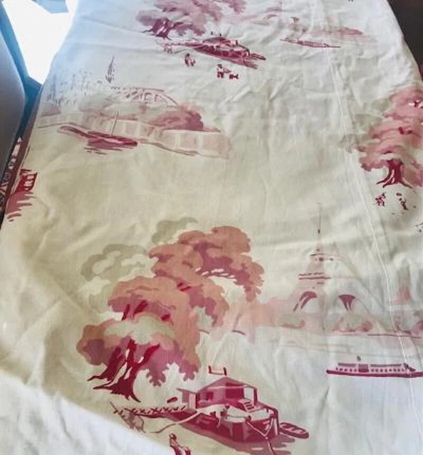 Pottery Barn Asian Toile Duvet Cover Pink Queen No Sham Blush French Floral Rare