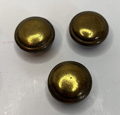 Mixed Lot Of 7 Vintage Brass Door Drawer Handles Pulls Hardware Knobs Button 3