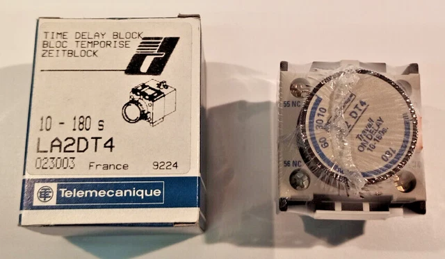 Telemecanique LA2 DT4 Timer Ritardo All'Accensione 10-180 Sec - Modello 023003 Surplus Nuovo