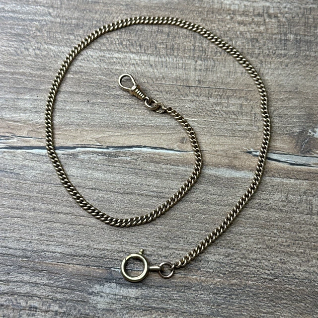 ANCIENNE CHAINE MONTRE gousset victorienne en tissu et perle céramique