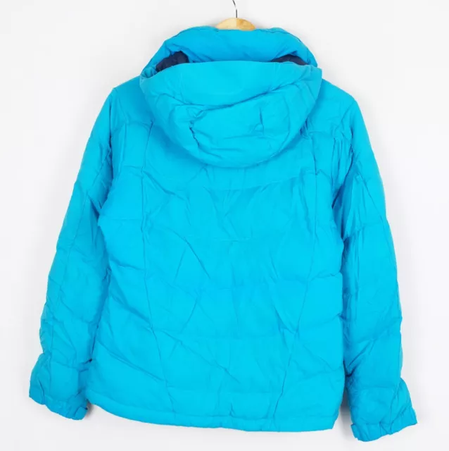 The North Face Femme Doudoune Taille M à Capuche Remplissage Oie Bas Bleu Zip 2