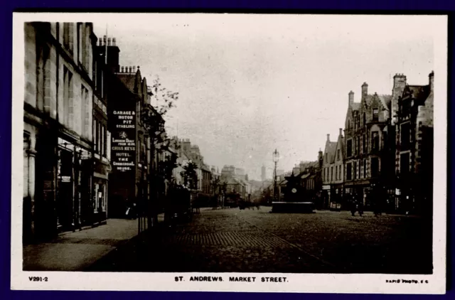 Early Postcard - Market Street & Cross Keys Hotel St. Andrews - Fife Scotland