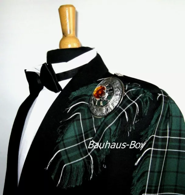 Fly Plaid Tartan Maclean Hunting Fringed Made In Scotland Scottish Kiltwear Mens