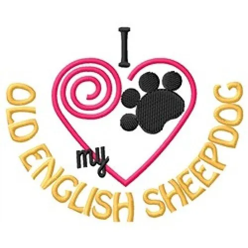 I "Heart" My Old English Sheepdog Ladies Fleece Jacket 1330-2 Size S - XXL