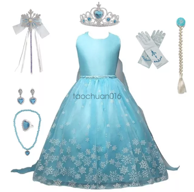 Elsa Kostüm Mädchen Vest Kleid Frozen 2 Eiskönigin Prinzessin Kinder Cosplay