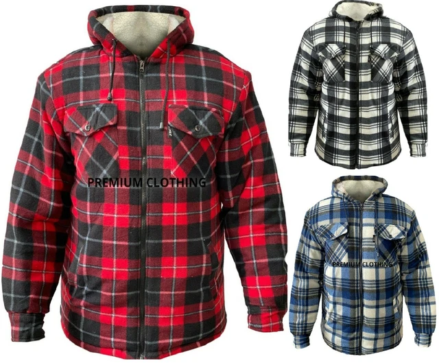 EXTRA THICK Mens Womens PREMIUM Thermal Jacket Hooded Fur Sherpa LumberJackets