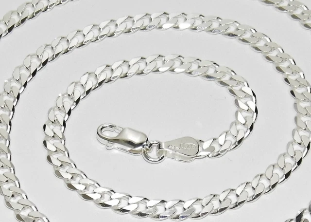 Sterling Silver Curb Chain - 3mm - 16" 18" 20" 22" 24" 26" 30" Solid 925 Silver