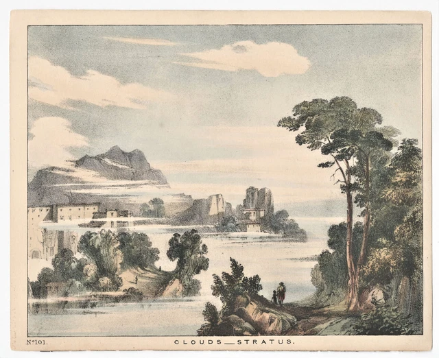 Antique Print "Clouds_Stratus (N.101)" C. F. Blunt-D. Bogue, 1845
