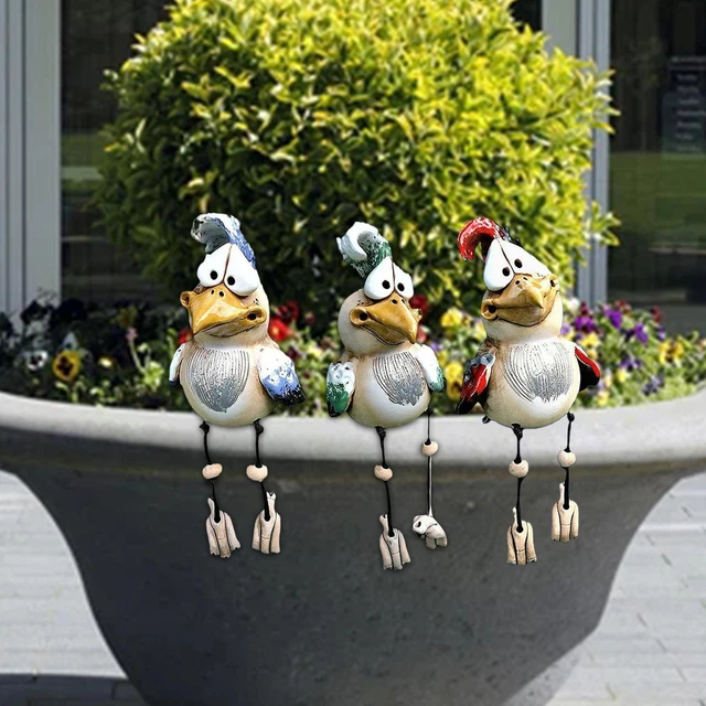 Resin Funny Chicken Statue Art Figure Ornament Courtyard Decor, Farm Garden I9Q7 4