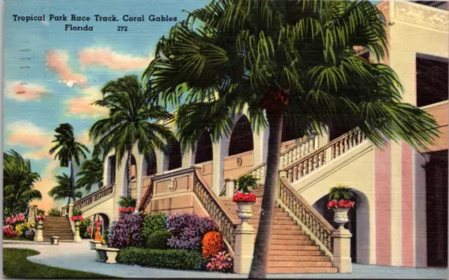Tropical Park Race Track, Coral Gables, Florida, Vintage Postcard