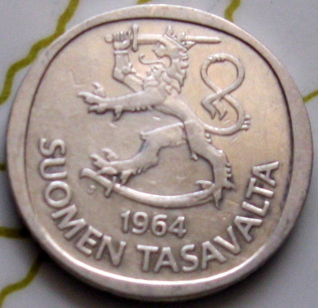 Coin Finland 1M 1964 Xf Silver 142-125