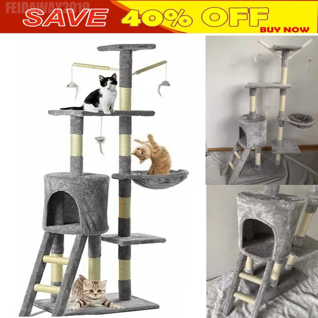 Pet Cat Scratching Tree Scratch Post Climbing Tower Activity Kitten Toy Centre
