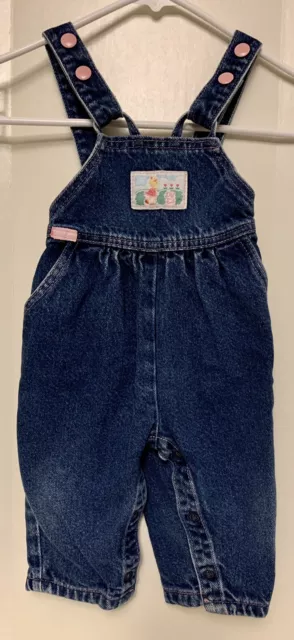 Vintage Union Made Girls 12 months Lee overalls Denim Jean Blue VTG Bunny Rabbit