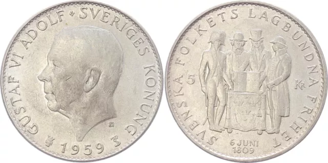 Schweden 5 Kronor 1959 - Jahrestag Verfassung