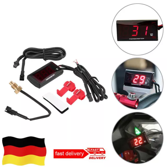 DC 12V Universal Motorrad Thermometer Digital LCD Wassertemperaturanzeige Sensor