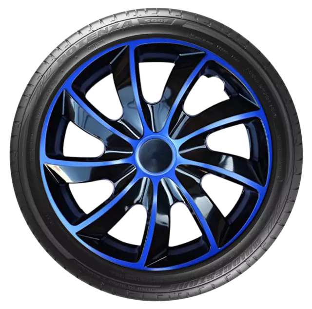 4x15" wheel trims, Hub Caps, Covers to fit Citroen Berlingo Quantity 4 STIG Blue