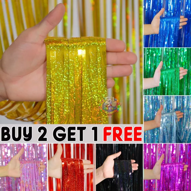 2M-3M Foil Fringe Tinsel Backdrop Curtain Door Wedding Birthday Party Decoration