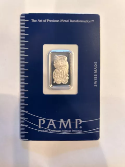 5 gram Platinum Bar - PAMP Suisse - Lady Fortuna - in assay card