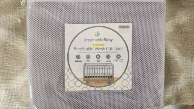 Breathable Baby Classic White Mesh Crib Liner-New In Package