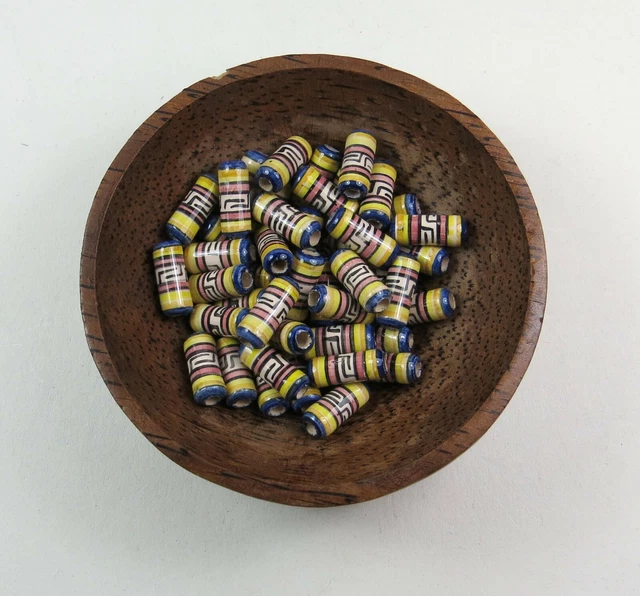 Perlen  Keramikperlen bunt Zylinder 18x7mm Bastelschmuck Loch 2mm Handarbeit NEU