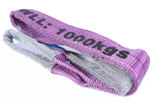 (2 Pack) 1T x 6 Metre Flat Lifting Slings Test Certificate 100% Polyester 1000Kg 2