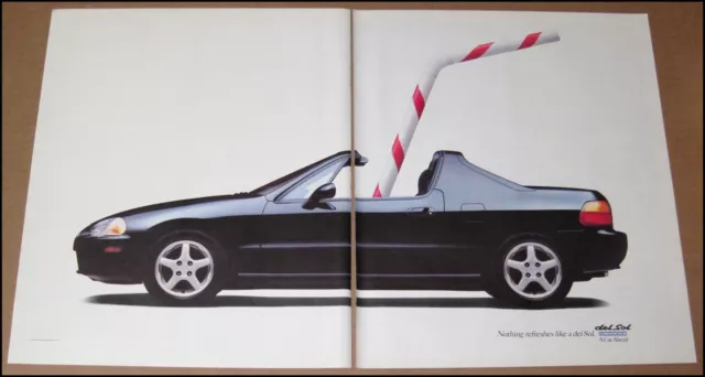 1995 Honda Del Sol Convertible Print Ad Automobile Car Advertisement Vintage