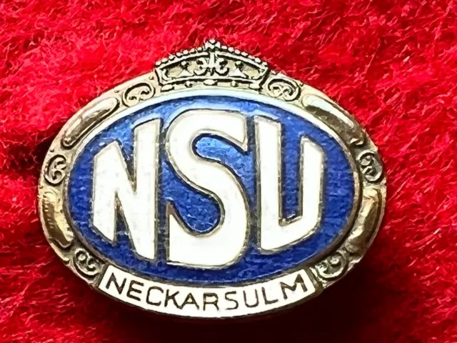 NSU Motorrad Neckarsulm alte Abzeichen, 1930, 22x18mm,original