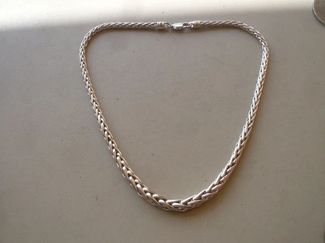 Bracelet Gourmette Ancien En Argent Massif 925 – Maille Simple – Chaîne