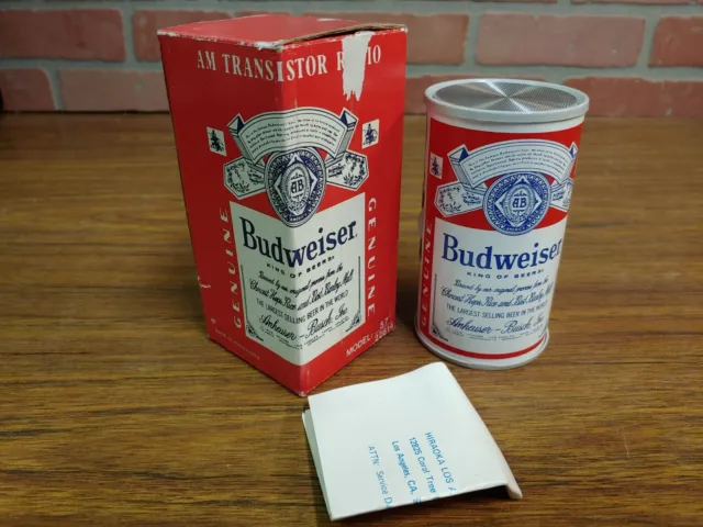 Vintage Budweiser Beer Can Transistor Am Radio Nib