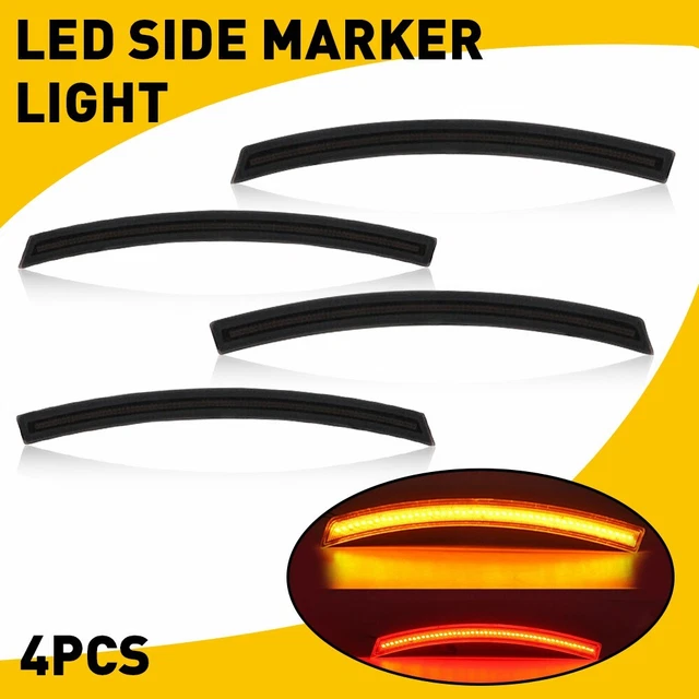For 2014-2019 Chevy Corvette C7 LED Side Marker Light Front Rear Replacement 4X