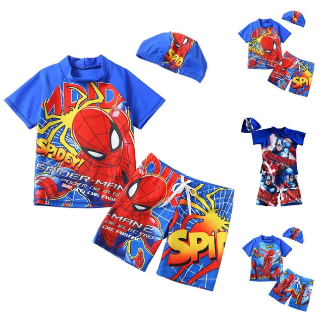 Kids Boy Spiderman Swimwear Set Swimsuit Beach Swimming Costume Clothes Summer·