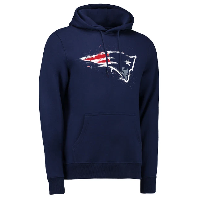 NFL Hoody New England Patriots Splatter Hoodie Pullover con Cappuccio Felpa