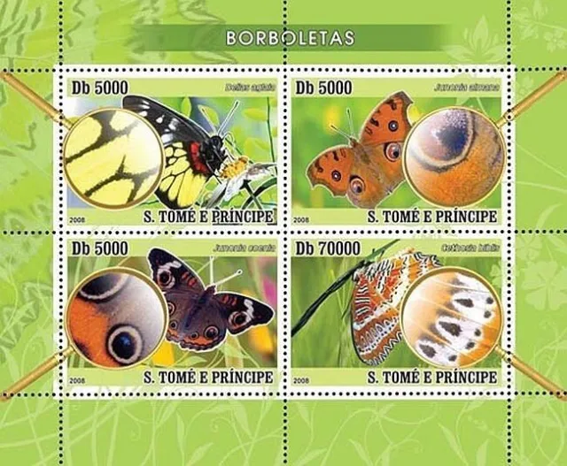 BUTTERFLIES Insects MNH Stamp Sheet #451 (2008 Sao Tome & Principe)