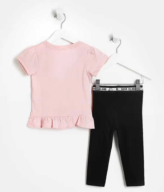 T-shirt floreale rosa nuova con etichette nuova con etichette set leggings 4-5 anni 3