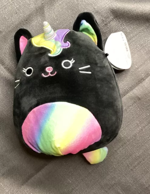 Squishmallows Caylee Unicorn Kitty Cat Plush Toy Caticorn Rainbow Black Rare