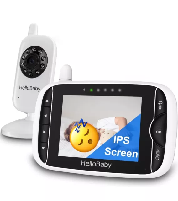 Video Baby Monitor with Camera and Audio, 3.2Inch LCD Display, Infrared Night